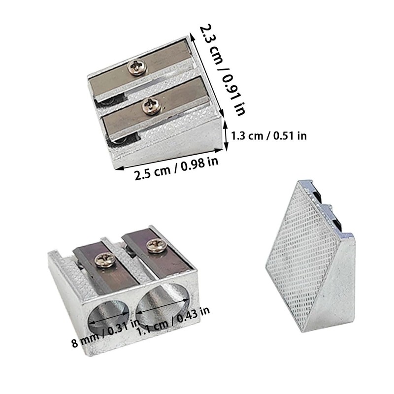 8 Pcs Handheld Metal Pencil Sharpener, Metal Pencil Sharpener, Small