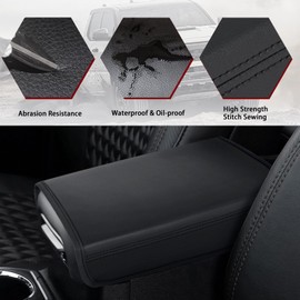sportuli Center Console Cover Anti-Scratch Leather Armrest Cover Replace for 2024 Toyota Tacoma, Customized for 2024 Tacoma Soft Console Lid Cover Pad Protector (Black)