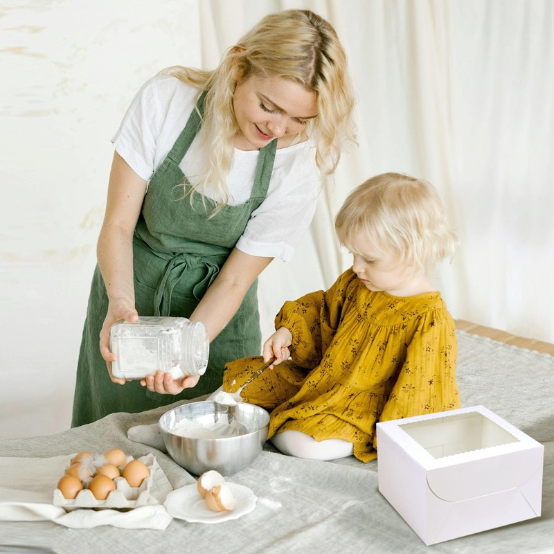 DOYIDE 20Pcs 8 Inch Cake Boxes with Window, 8x8x5 Inches