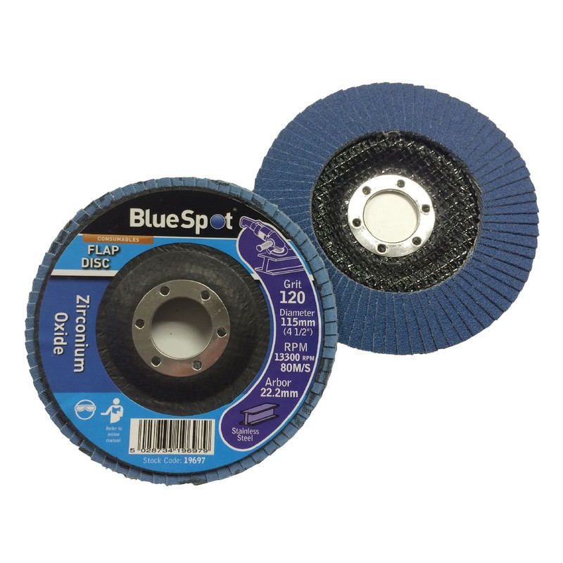 Home.smart 8 x Mixed Grit Flap Discs 115mm Zirconium Oxide