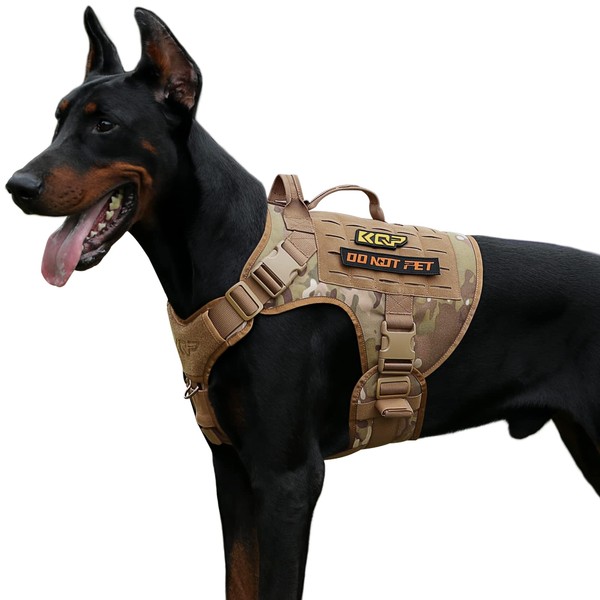 KQP Tactical Dog Harness, No Pull Dog Harness, Military Dog