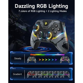 EasySMX EasySMX X15 PC Controller - Enhanced Wireless Bluetooth Controller with Hall Joysticks/Hall Triggers/RGB Lighting - No Stick Drift, No Dead Zone - Work for Windows PC, Android, Steam and Switch