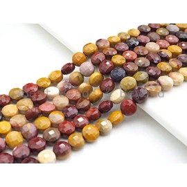 Natural Mookaite Double Sided Turtle Shell Cut Coin Shape beads, 6mm/8mm/10mm - 6mm