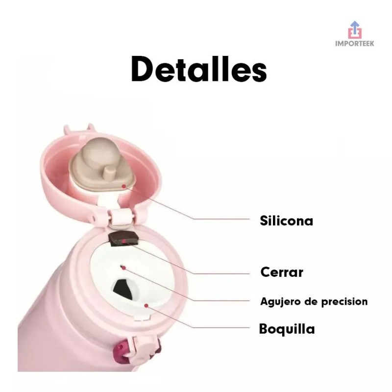 Importeek 10pz Termo Botella Acero Inox Portatil Antiderrame 500ml