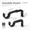QualityDen Curtain Pole Brackets Adjustable Length of 9 - 12cm