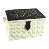 Medium Sewing Box, Wicker Effect with a Multi-coloured Pins Pattern