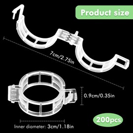 RCYHCY Pack of 200 Plant Clips, Reusable Tomato Clips, Plant Clips, Tomato Trellis Aid, Plastic Tomato Clips for Climbing Plants, for Vegetables, Tomato Plants Attachment