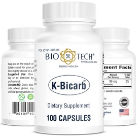 Bio-Tech Pharmacal Potassium Dietary Supplement (K-Bicarb, 100 Count)