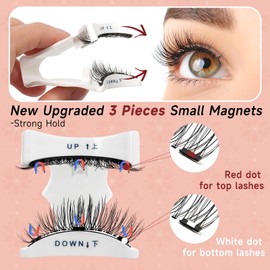 Higu clace Magnetic Eyelashes Natural Look, 2 pairs Reusable Magnetic Lashes with Applicator, Magnetic Lashes Without Eyeliner, No Glue Needed Lashes Magnetic, Easy to Use and Remove (Style A+B)