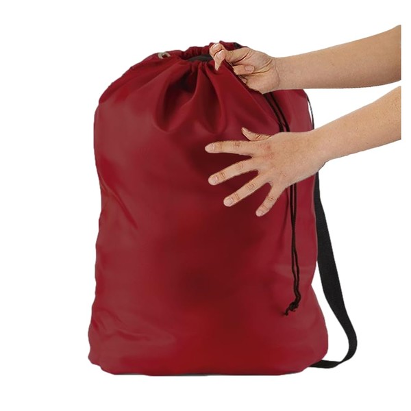 BURGUNDY Laundry Bag Heavy Duty w/Shoulder Strap, 22" x 28",