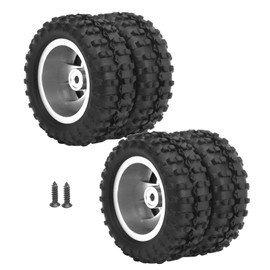 2pcs 52mm Aluminum Alloy Rear Tire Replacement Parts Fit for WPL D12 1/10 RC Truck (009)Silver