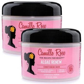 Camille Rose Mascarilla acondicionadora, paquete de 2 algas Renew – Acondicionador profundo para cabello seco y dañado, fortalecimiento y revitalización de la humedad, control del encrespamiento, 8