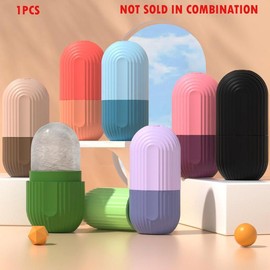 Silicone Ice Face Roller, 1 Count Reusable Ice Compress Tool, Facial Care Tool, Manual Massage Supplies, Bathroom Accessories, Beauty Ice Grid for All Seasons, Christmas, Christmas Gift - Color: Multicolor, Specification: Purple