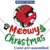Meowy Christmas Banner, Cat Christmas Decorations, Funny Merry Christmas Banner,