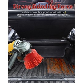 6 Inch Abrasive Nylon Cup Brush for Angle Grinder, ZORUNNA Wire Wheel for Angle Grinder 5/8 Inch-11 Threaded Arbor, Nylon Wire Brush for Drill Ideal for Removing Rust, Corrosion, Paint.