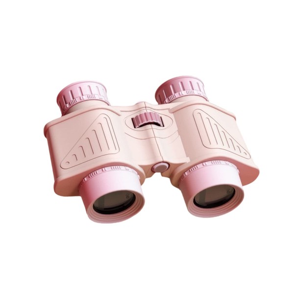 AiNinXun Portable Kids Binoculars for Boys Girls 10x magnification Real Small Compact Binocular with Optics Lens Folding Telescope for Stargazing Camping Children Birthday Gifts Toys (pink)