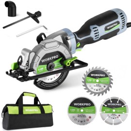 WORKPRO 5.8Amp 3500RPM Electric Circular Saw w/Parallel Guide Three 4-1/2" Blade