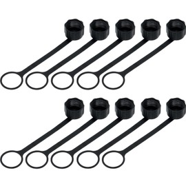 MerciL 10PCS M12 Connector Dust Cover, M12 Socket Panel Mount Dust Thread Cap Plastic Screw Caps, Screw Waterproof Lid Plug Protection Cap for Panel-Mount Sockets (for Male)