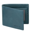 VISOUL Men's Bi-fold Wallet, Genuine Leather, Card Coin Purse, Photo Pocket, License Holder, Cowhide Leather, navy blue