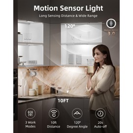 EZVALO Under Cabinet Lighting with Charging Station, Rechargeable Closet Lights, Motion Sensor Light Indoor, 5700K, Wireless Motion Activated Under Cabinet Lights for Kitchen,Pantry(3 Pcs)