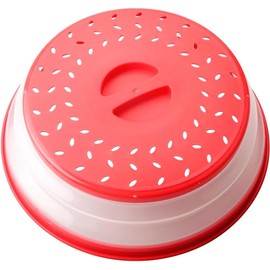 Microwave Splatter Cover Collapsible Microwave Cover for Food, Colander Basket for Fruit and Vegetable, 10.5inch Grey