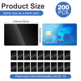 200 Pcs NFC Card Rewritable NTAG 215 Blank PVC Cards Programmable NFC Business Black Card Chip Byte Tag Work with All App Plastic ID Tags for ID Badge Credit Cards Identification
