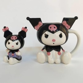 Blue Sky Clayworks Kuromi Playful Figural Mug and Figurine, Gift Set of 2, Sanrio, Home & Kitchen Accessories, Ceramic, 24019