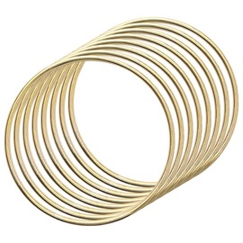 WELANE Dream Catcher Hoops, 8 PCS Gold Metal Round Wreath Ring for Making Wedding Wreath, Dream Catcher, Wall Hanging Crafts (10cm X 4mm)