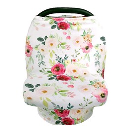 Nursing Cover Breastfeeding Scarf, Car Seat Covers for Babies Infant Carseat Canopy, Stretchy Soft Breathable Multi-Use Cover Ups for Stroller High Chair Shopping Cart, Perfect for Boys Girls
