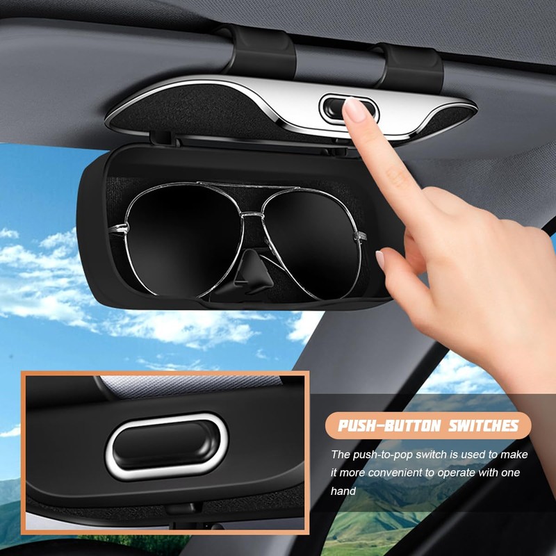 zipelo Sunglasses Holder for Car Sun Visor, Protective Automotive Eyeglasses