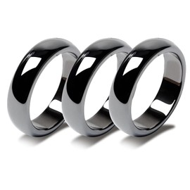 Hematite Rings, Ring Magnetic Finger Rings, Aura Ring for Women Men Unisex, Black Hematite Rings Absorbs Negative Energy (9)