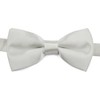 Boy's Solid Color Banded Satin Bow Tie (White)