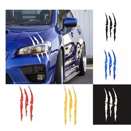 Car Stickers Reflective Monster Claw Scratch Marks Headlight Bumper Sticker Waterproof Decal (Black)