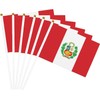 Peru Flags - 20 Pack, Handheld with Sticks, Vibrant Colors