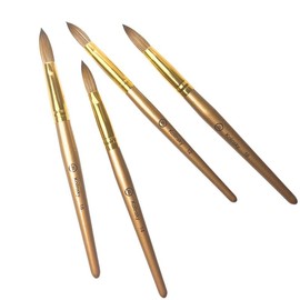 365 Nail System: Pure 100% Kolinsky Hair Acrylic Nail Brush - Oval Crimped Wood Handle - Color: Size 18