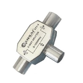 TV/FM Radio 2 Way Antenna Splitter Coax RG59 Adapter 1 Male Plug to 2 Female