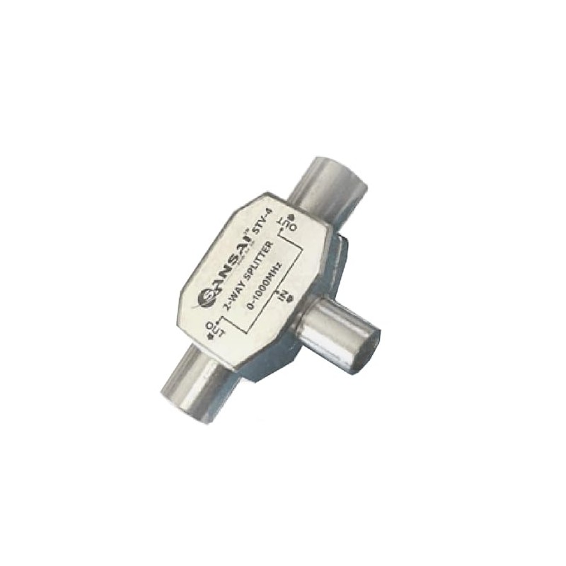 TV/FM Radio 2 Way Antenna Splitter Coax RG59 Adapter 1