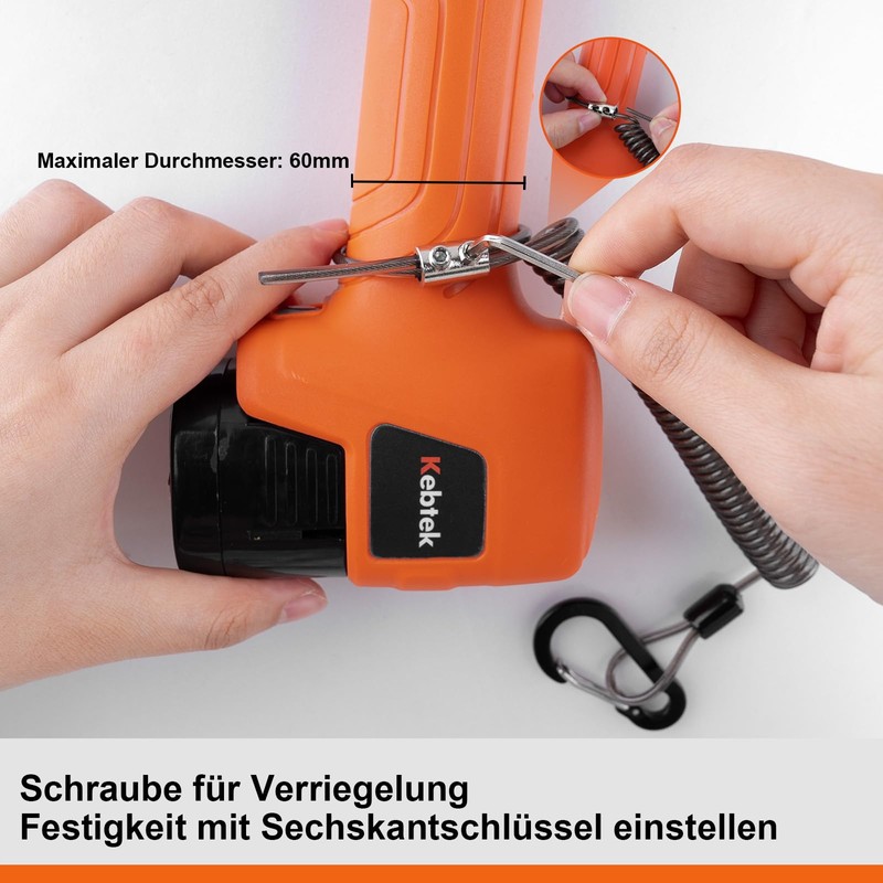 Anti-Drop Tool Tether for Power Tools, 25 kg Load Capacity,