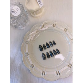 Black Hole Syrup Handmade Nails❤New Nail Tip Sticker - Long Coffin / 블랙 홀 시럽 수제네일❤네일팁스티커 신상할 - 롱 코핀