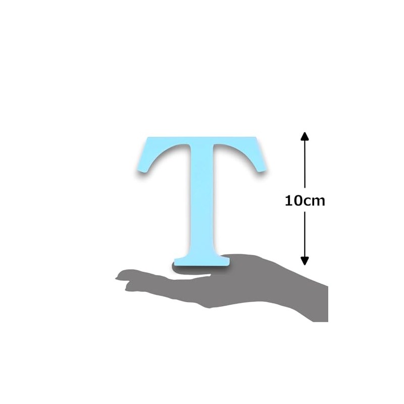 10cm Alphabet Letter Blue Clarity Canvas Initial Object (T)