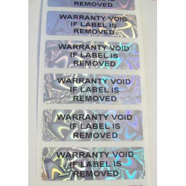 SDM Silver MGR WV 5/8" x 2" Hologram Tamper Evident Product Protection Stickers - 100
