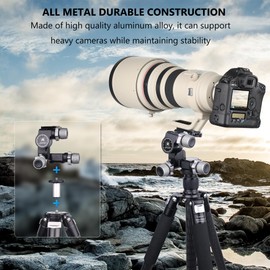 3-Way Geared Tripod Head ARTCISE Professional Geared Tripod Head with Arca Type QR Plate and 360° Panoramic Arca Type QR Plate/3 Axis Pan/Tilt Fluid Head with Large/Fine Quick Switch Dual Mode