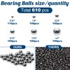 Ball Bearings 610 Pcs 6 Size Assorted Loose Bearing Balls