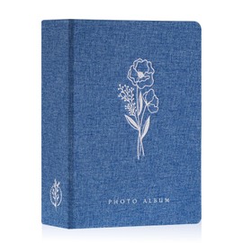 Lanpn Photo Albums 7x5 200 Photos, Linen Cover Acid Free Pocket Photo Book Picture Album Holds 200 Landscape Only 7 x 5 Picture (Blue,13x18 cm)