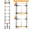 ZenAscend 10.5ft Telescoping Ladder, Multi-Purpose Collapsible Ladder with Hook, Aluminum