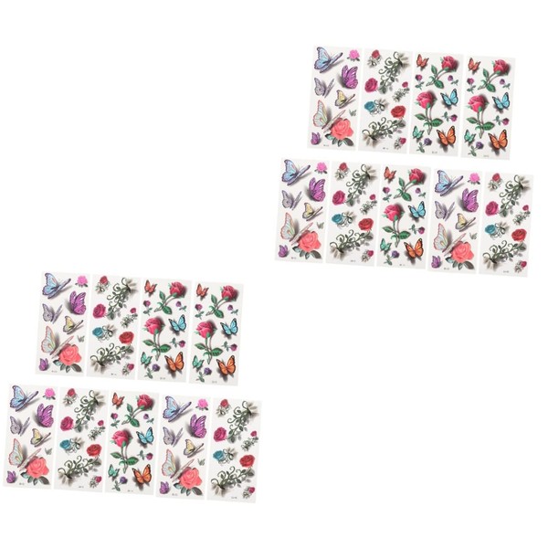 Beavorty 18sheets Butterfly Stickers of Temporary Decals for Body and