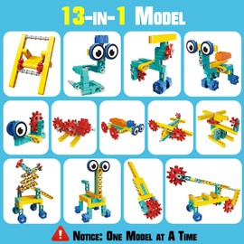 Goouli 13-in-1 STEM Building Toys for Kids Ages 5-12, 135PCS Educational Construction Engineering Kit, Science Learning Toys & Creative Birthday Gift for 5-8 Year Old Boys