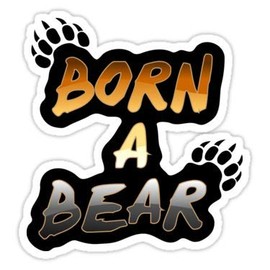 Lancy's Artwork Born a Bear Sticker - 4x4 - Gay Pride Sticker