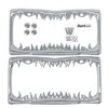 Shark Tooth License Plate Frame with Screws Caps, Set of