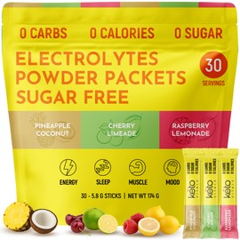 Keto Vitals Polvo de electrolitos cetogénicos tropicales sin azúcar - Electrolitos con potasio, magnesio, sodio y calcio - Paquetes de polvo de...    